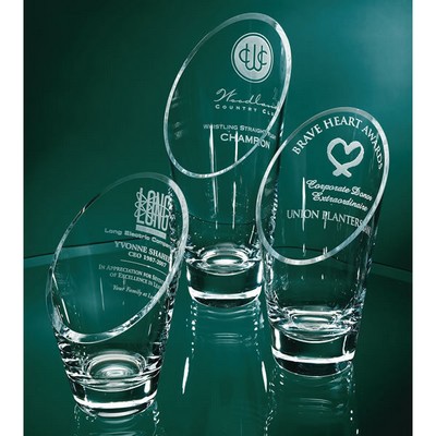 Slant Top Glass Vase - 8"