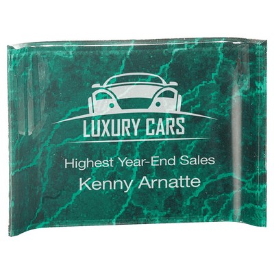 Green Marbleized Acrylic Crescent Award (7" x 5")