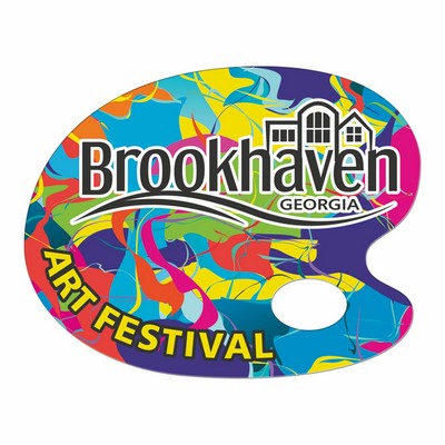 Artist Pallet Hand Fan Full Color w/ Hole (1 Side)