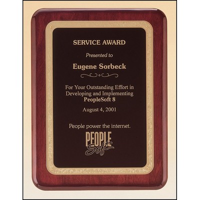 Airflyte® Rosewood Piano-Finish Plaque w/Gold Florentine Border (8"x 10.5")