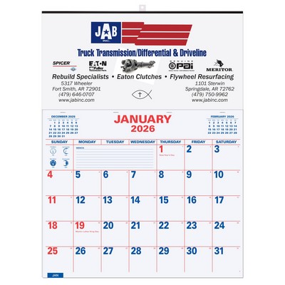 Large Memo Apron Calendar (19"x 25")