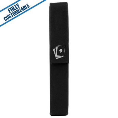 Black & Silver Leatherette - Single Pen Case