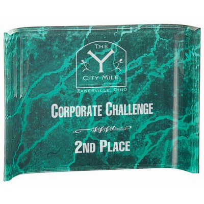 Green Marbleized Acrylic Crescent Award (8" x 6")