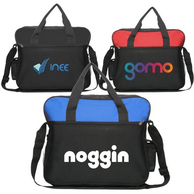 Promotional Laptop Messenger Bag w/Shoulder Strap (16" x 13")