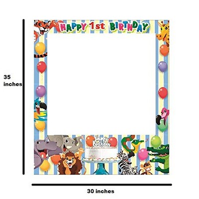 1st Birthday Boy Themed Party Photo Frame Prop, 35 X 30"