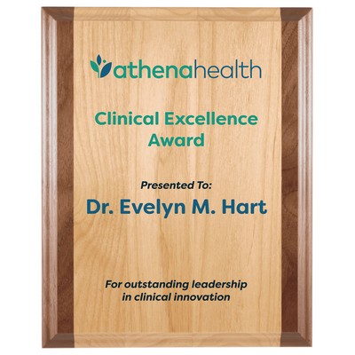 7" x 9" Genuine Red Alder & Genuine Walnut Plaque