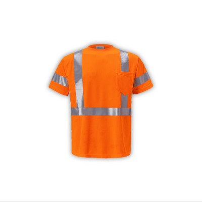 High Visibility Short Sleeve Birdseye T-shirt, Class 3, Orange