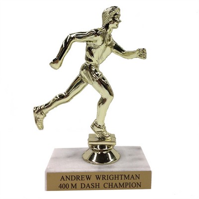 6 ½" Male Track Trophy w/Marble Base