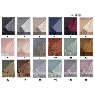 Two Tone Cashmere Scarves (71" x 12")