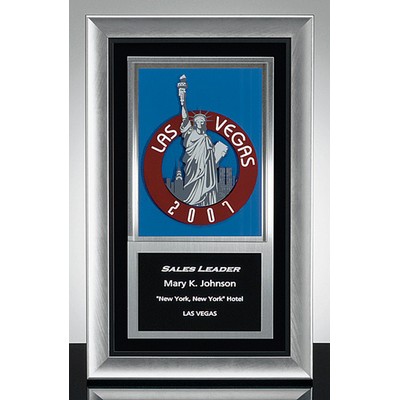 Shine: Silver/Black Wood Framed Glass Wall Award