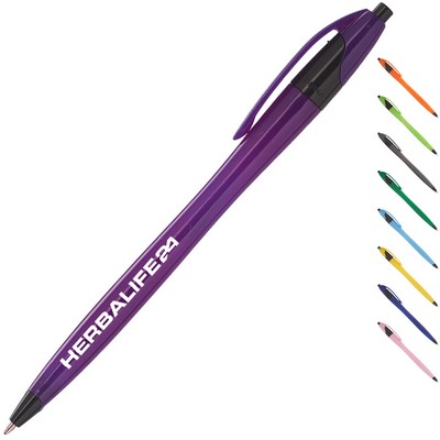 Two Tone Plastic Pens w/ Custom Imprint Click Action Pen