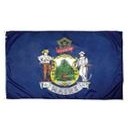 Maine Indoor Parade Flag w/Pole Hem And Fringe (3'x5')