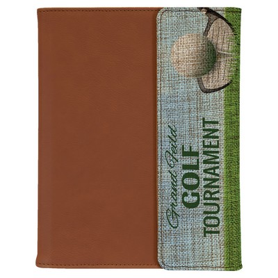 Burlap Portfolio with Notepad