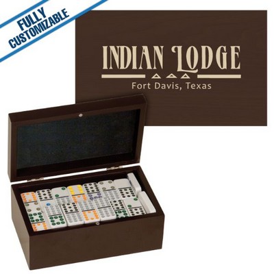 Double Twelves Dominos Set 92 Dominos Rosewood Finish