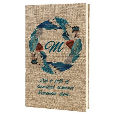 Burlap Portfolio 5 1/4" x 8 1/4"