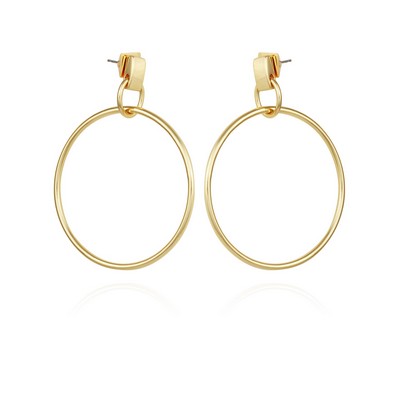Vince Camuto® Gold-Tone Drop Hoop Earrings