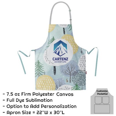 Poly Canvas Sublimation Bib Apron - 22"W X 30"L