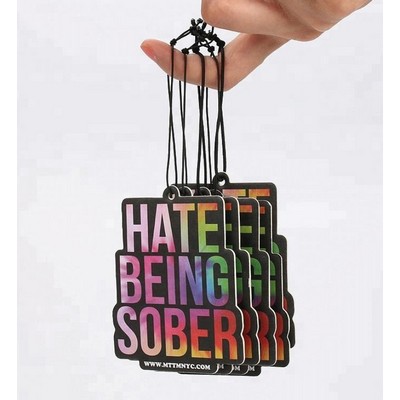 3.75" Die Cut Shape Custom Full Color Printed Air Freshener/Air Deodorizer w/Dark Chocolate Scent