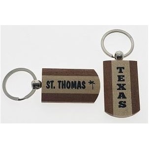 Two-Toned Wood Key Tag