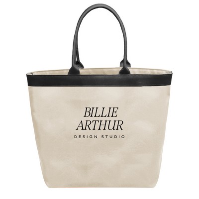 Medium Concert Tote (Natural Canvas w/Leather)
