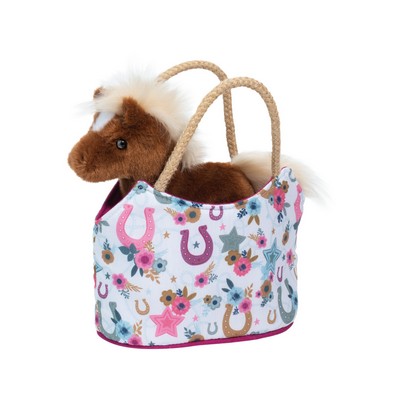 Boho Horseshoe Sak w/Chestnut Horse Stuffed Animal