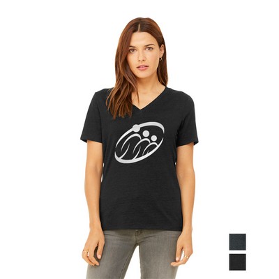 BELLA+CANVAS® Women's Relaxed Heather CVC V-Neck Tee