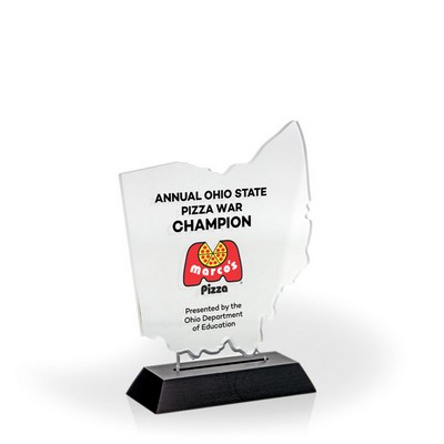 Ohio Award with Black Wood Base - UV Print