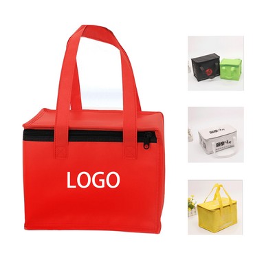 6" Non Woven Insulated Cooler Outdoor Lunch Bag With Handle