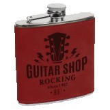 6 Oz. Rose Laserable Leatherette Stainless Steel Flask