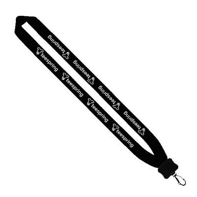 1" Cotton Lanyard with Plastic Clamshell & Swivel Snap Hook