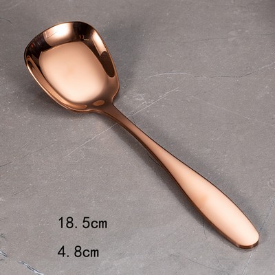7.28" #L Rose Gold Stainless Steel Ice Cream Spoon Yogurt Spoon 304 Coffee Pudding Spoon