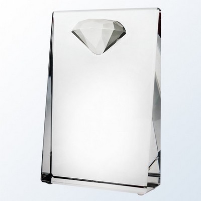 Diamond Wedge Crystal Award, 5"H