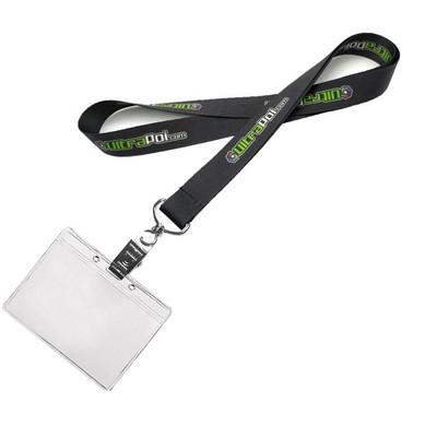 ½" Full Color Lanyards W/Plastic Badge Holder Combo