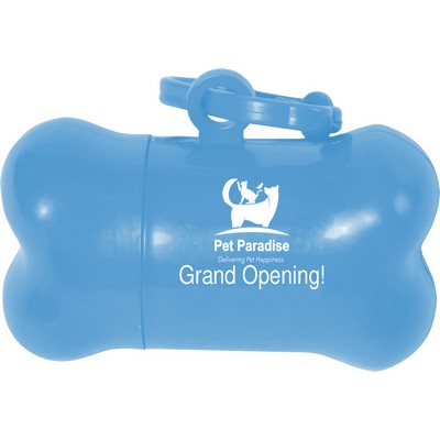 Blue Bone Shaped Pet Waste Bag Dispenser (3.125" x 1.75")