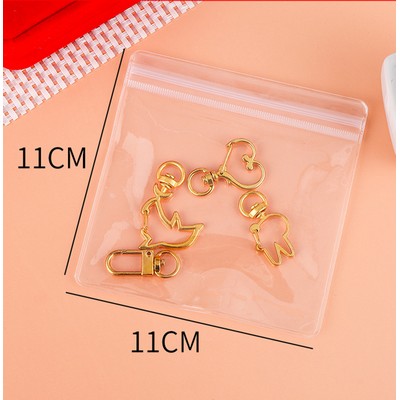 4.3 x 4.3" Clear PVC Transparent Zip Lock Jewelry Bag