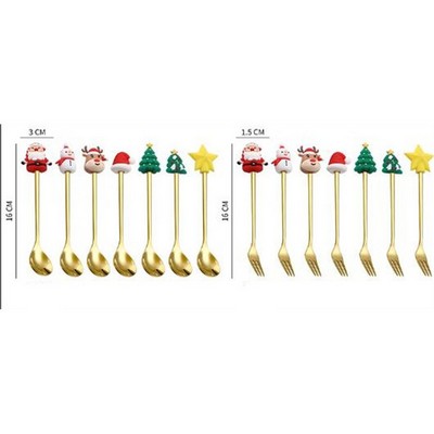 Stainless Steel Spoon and Fork Christmas Cutlery