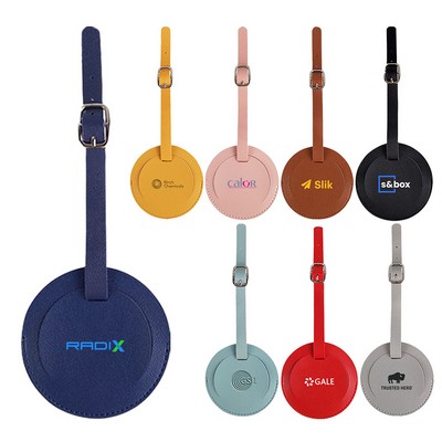 Leatherette Round Luggage Tag