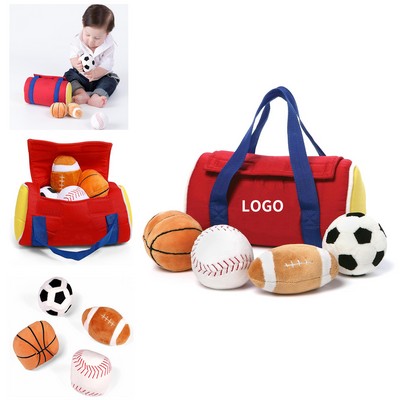 8" 5 Pieces My First Sports Bag Stuffed Plush Playset