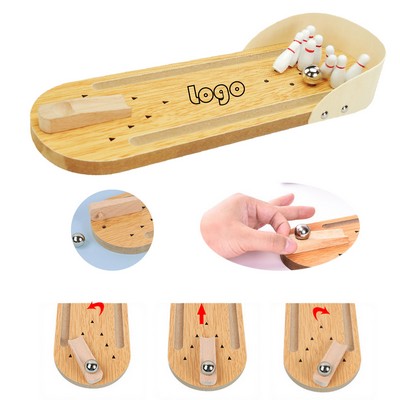 Small-Scale Wooden Bowling Set