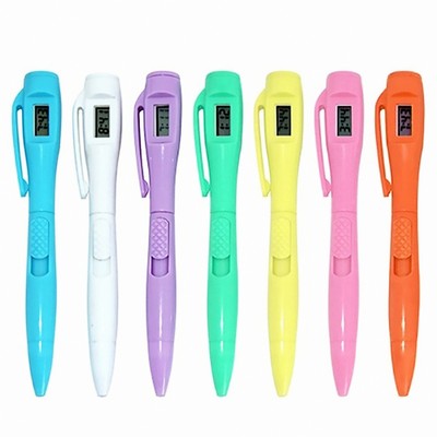 Ballpoint Pen with Digital Clock