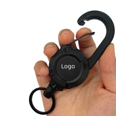 Retractable Tactical Keychain Carabiner-Steel Cord