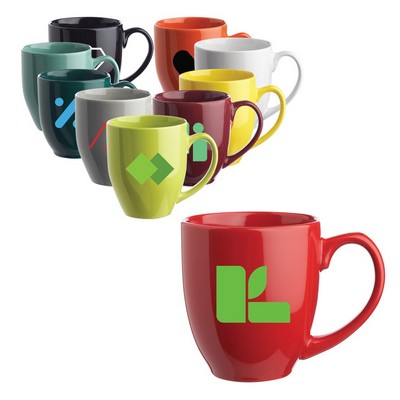 Glossy Bistro Style Ceramic Mug, 16 oz.
