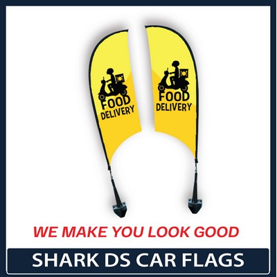 Double Sided Premium Shark Car Flag