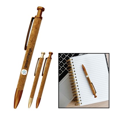 Geneva™ Geoffrey Golden Leatherette Cork Pen