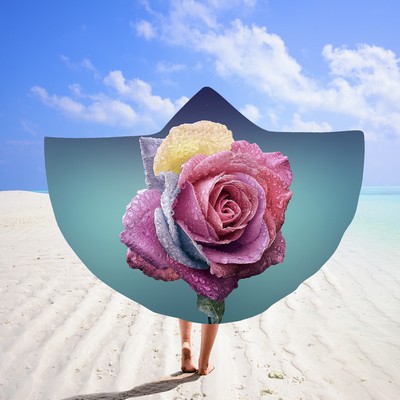 59 x 51" Custom Beach Poncho Towel Swimming Towel#8