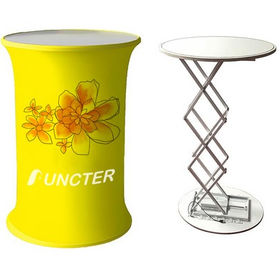 Round Collapsible Portable Trade show Podium Table Display Exhibition Counter Stand Booth Fair