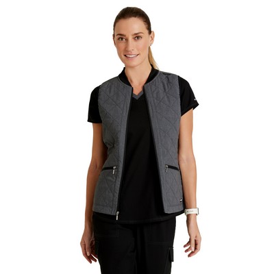 Grey's Anatomy Spandex Stretch - Women's Two-Pocket Quilted Christina Scrub Vest