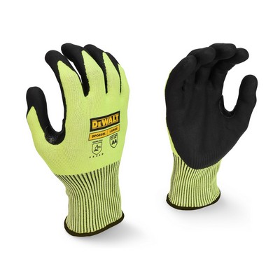 DEWALT DPG855 Hi-Vis HPPE Fiberglass Cut Glove with Tag