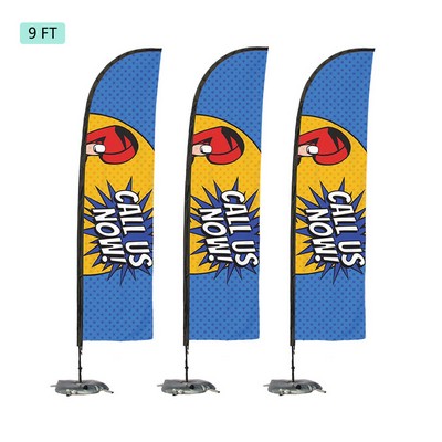 9' Feather Kit Flag Display Street Talker Double Sided Advertisement Flag Kit Set w/ Weight