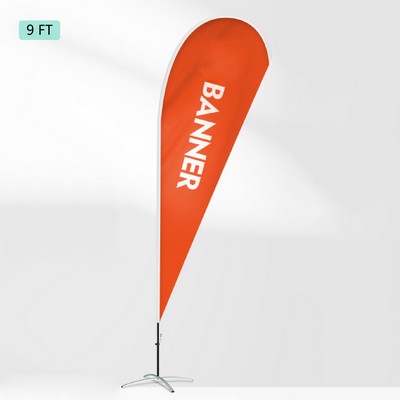 9' Flag Kit Display Double Sided Advertisement Flag Kit Tear Drop Shaped Beach Flag Banner